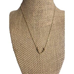 Dainty Gold Tone Antler Necklace Deer Rack Lobster Clasp Collar Minimalist 16"